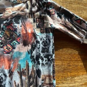 Western Cowgirl Style Baby Girl Footie Pajamas/Outfit with Ruffle & Snaps Horse